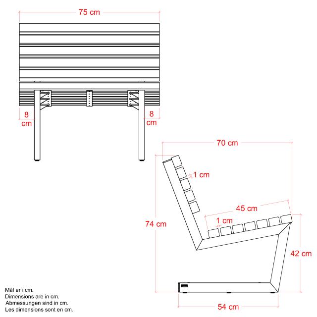 Siesta Living stol – 75 cm – sort – 19652-15 DETAIL87391