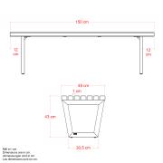 Siesta Living bænk/bord – 150 cm  – sort – 19655-15 DETAIL87392