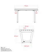 Siesta Living skammel/bord – 75 cm – sort – 19656-15 DETAIL86701