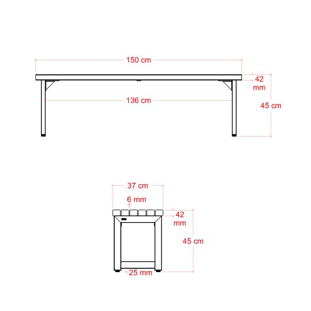 Trend Living plankebænk – 150 cm – 19659-4 DETAIL88006