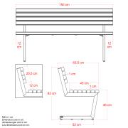 Relax bænk – 150 cm – sort – 19670-15 DETAIL90061