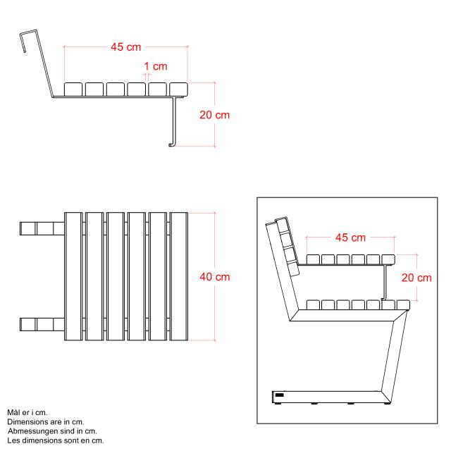 Relax bänk m/hängbord - 150 cm - ThermoWood®