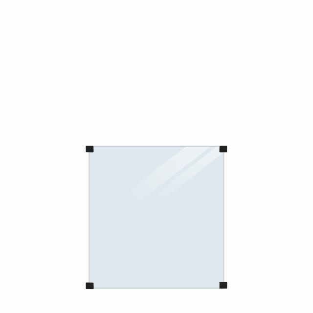 Hærdet Glashegn - Klart - til runde stolper - 90×91 cm 