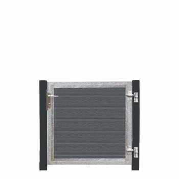 Artura komposit enkeltlåge 115×95 cm højrehængt m/gråsorte stolper til nedstøbning