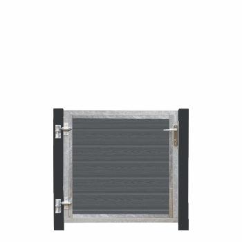 Artura komposit enkeltlåge 115×95 cm venstrehængt m/gråsorte stolper til nedstøbning