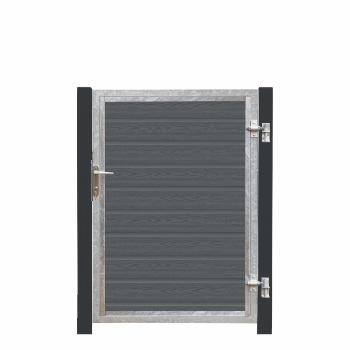 Artura komposit enkeltlåge 115×135 cm højrehængt m/gråsorte stolper til nedstøbning