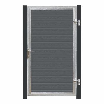 Artura komposit enkeltlåge 115×175 cm højrehængt m/gråsorte stolper til nedstøbning