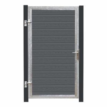 Artura komposit enkeltlåge 115×175 cm venstrehængt m/gråsorte stolper til nedstøbning