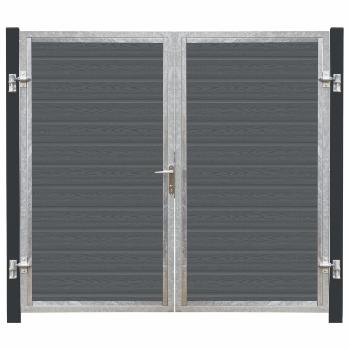 Artura komposit dobbeltlåge 213×175 cm m/gråsorte stolper til nedstøbning