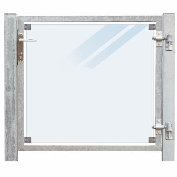 Glaslåge Frosted - 99×91 cm + 16 cm stolper - højrehængt og til nedstøbning