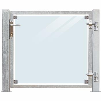 Glassport klar - 99×91 cm + 16 cm stolper - høyrehengt og til fundament 