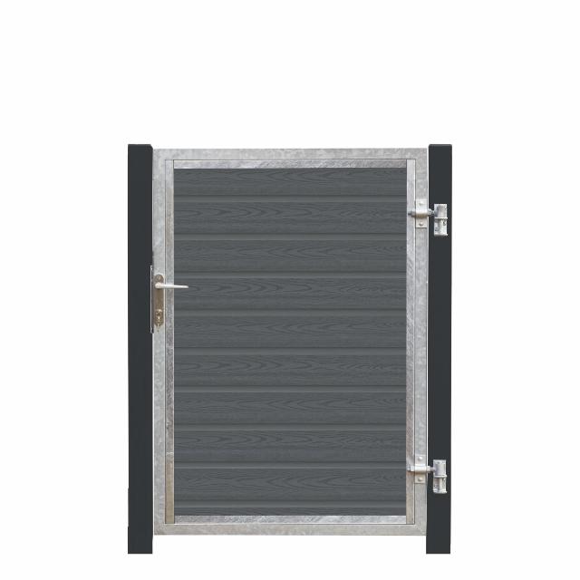 Artura komposit enkeltlåge 115×135 cm højrehængt m/gråsorte stolper til nedstøbning