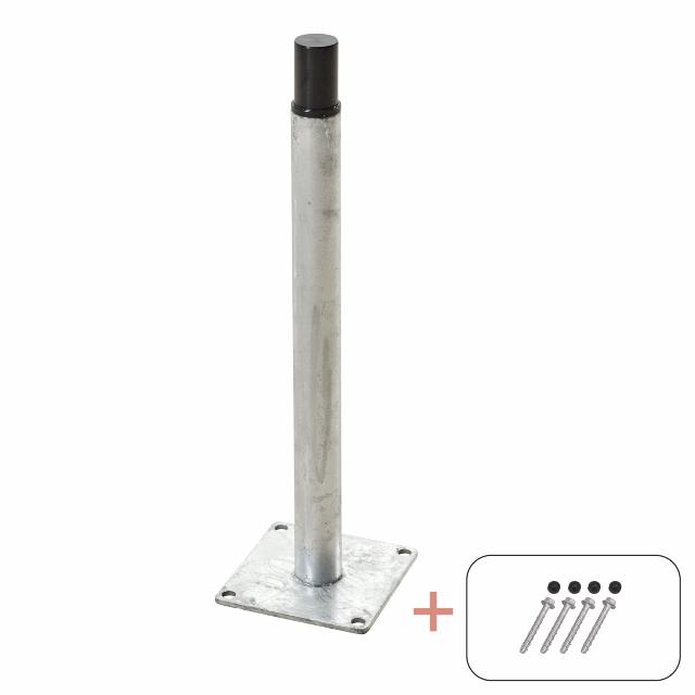 Stolpefod til kompositstolpe m/skruer - til fundament max. hegnshøjde 145 cm