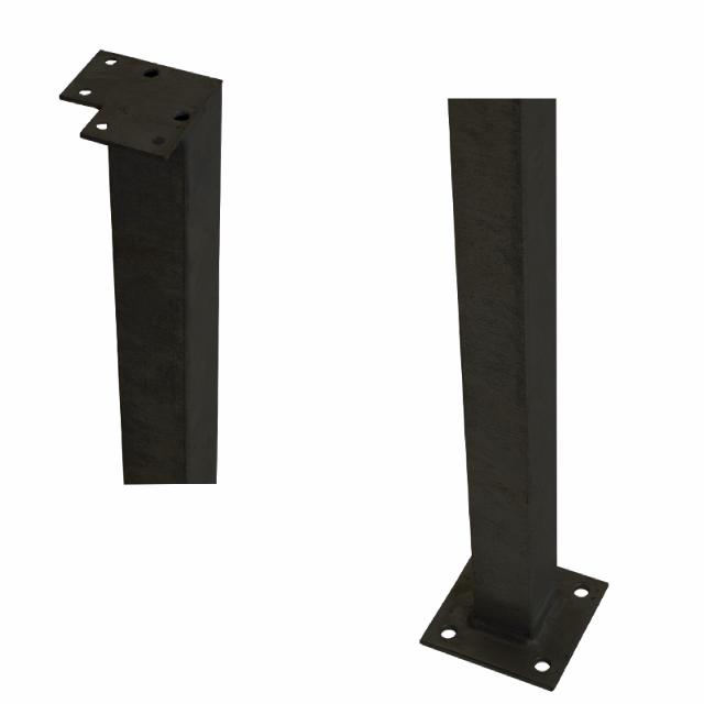 Ecken-Stahlpfosten mit Fuß für Handlauf - 4,5×4,5×103,3 cm