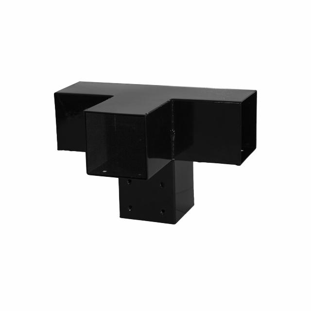 Cubic Forlængerbeslag dobbelt - til 9×9 cm stolper - Sort
